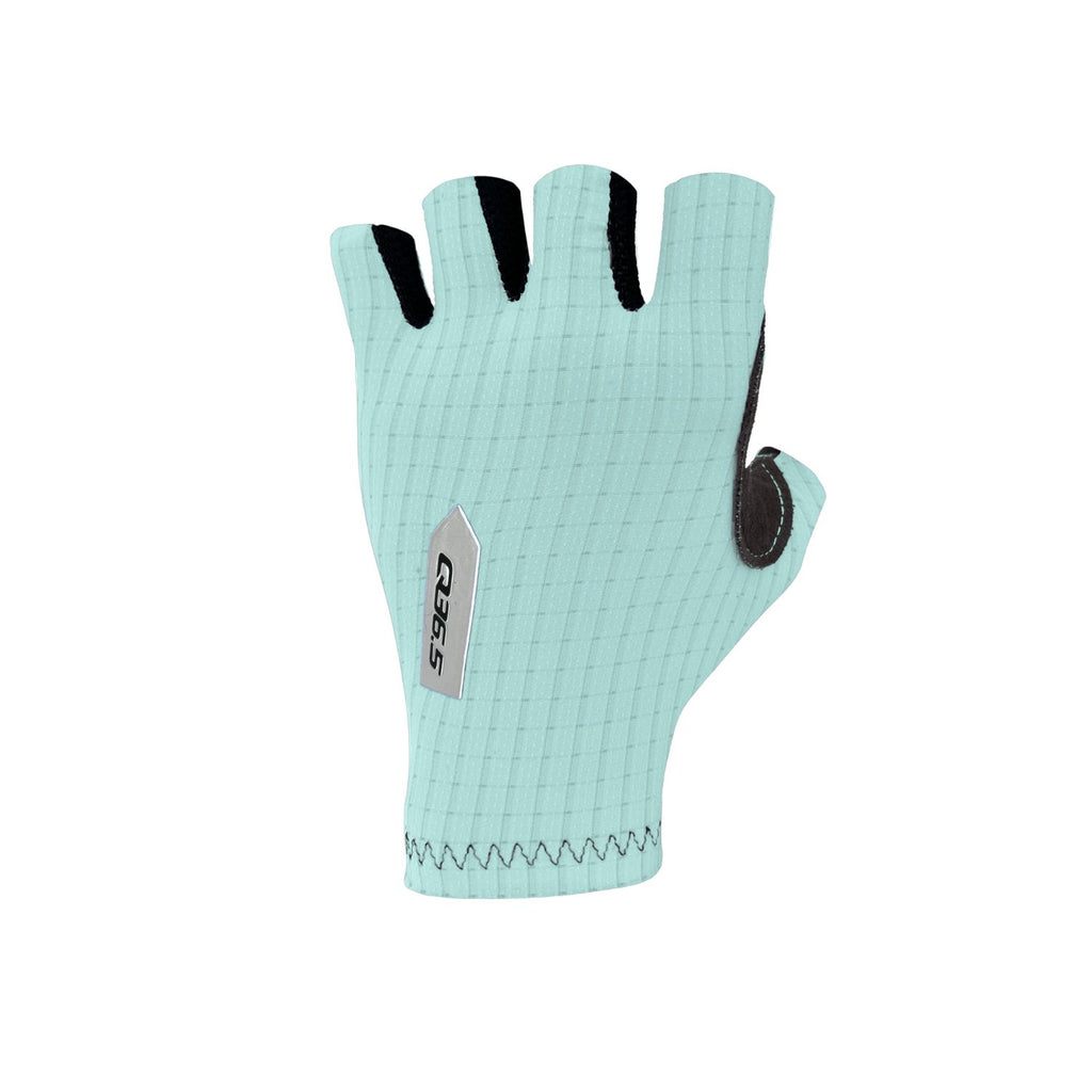 Q36.5 Pinstripe Summer Gloves, Aquamarina Blue, Einzelstück in M, SALE SS24
