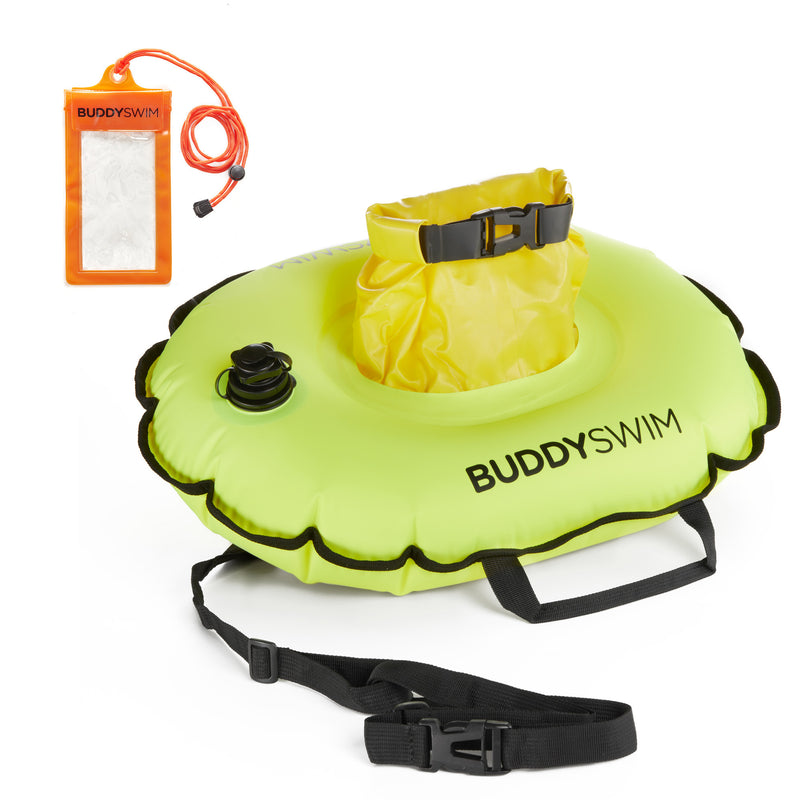 BuddySwim Schwimmboje "Hydrastation" leuchtend gelb