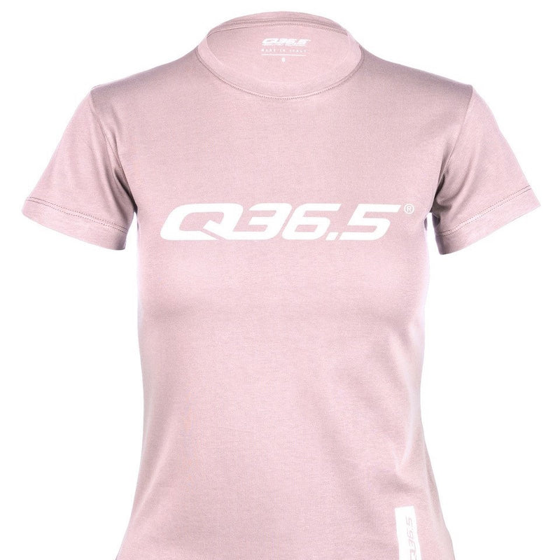 Q36.5 Frauen Logo-T-Shirt, Altrosa, Einzelstück in XS